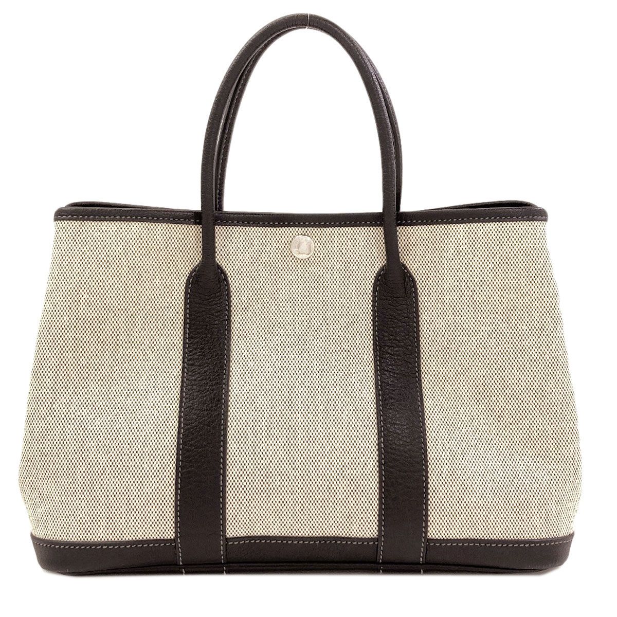 Hermes Garden Party TPM Silver Handbag Toile