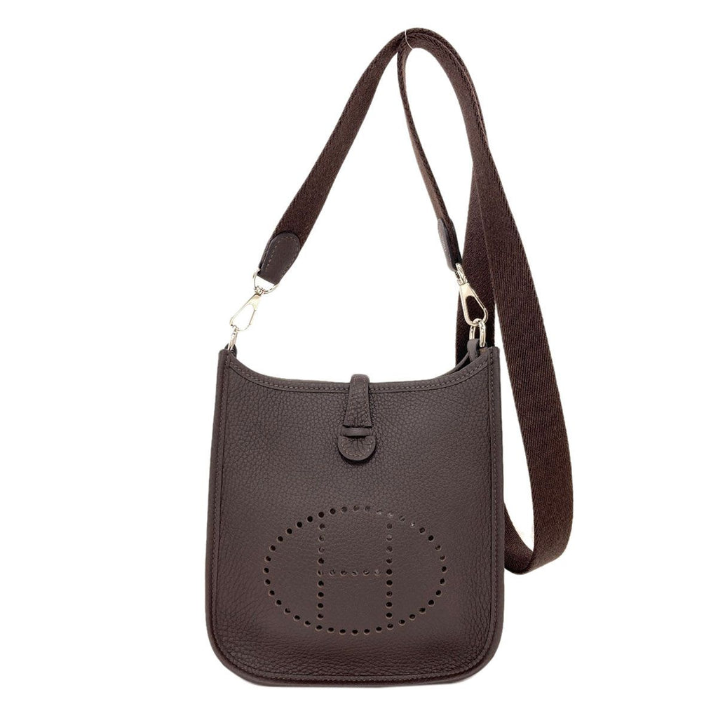 Hermes Evelyne TPM Silver Shoulder Bag Taurillon