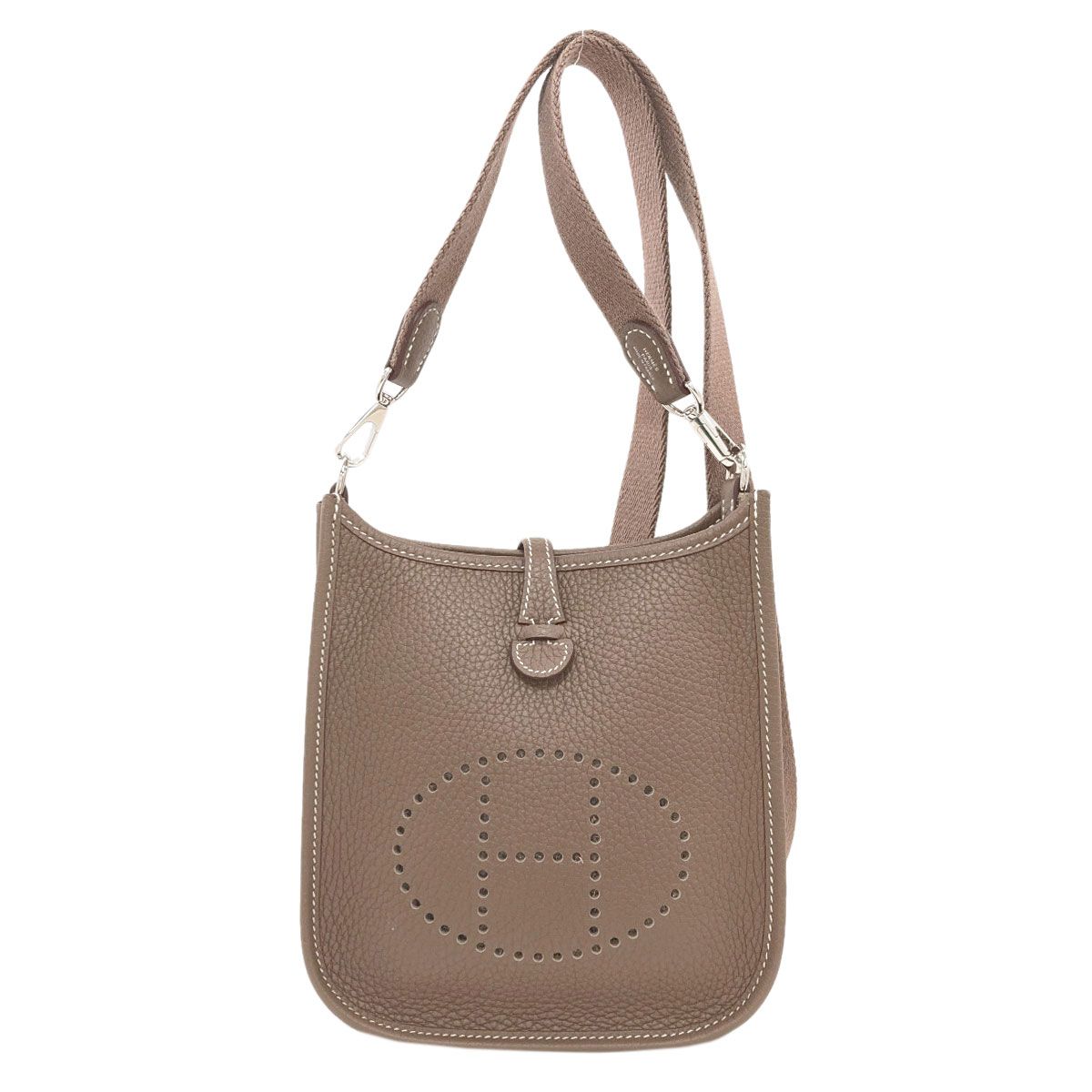 Hermes Evelyne TPM Silver Shoulder Bag Taurillon