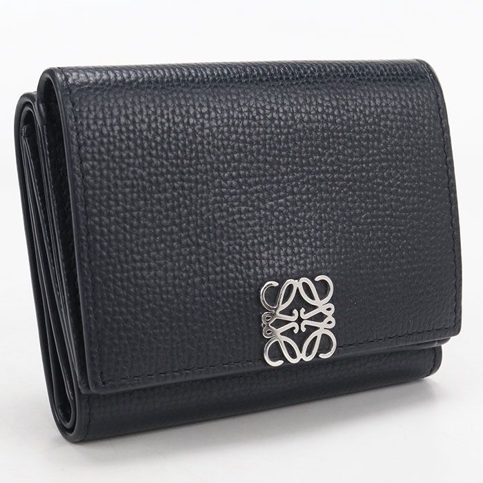 Loewe Trifold Wallet Anagram Pebble Grain Calfskin