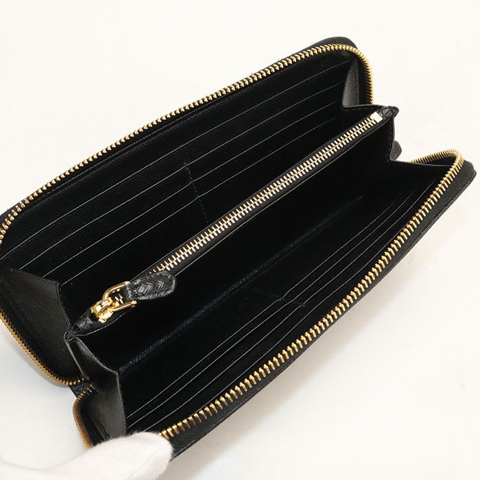 Prada Saffiano Leather Wallet Zip Around — view 3