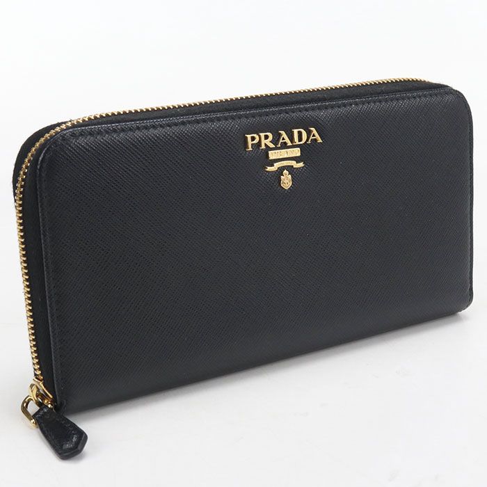Prada Saffiano Leather Wallet Zip Around