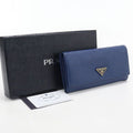 Prada Saffiano Triangle Wallet Bifold Leather