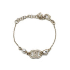 Chanel 25B Bracelet CC Logo Pearl Metal Gold