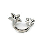Chanel 26S Sterling CC Logo Ring Star Shape Metal Silver — view 3