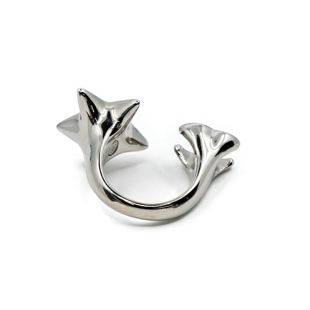 Chanel 26S Sterling CC Logo Ring Star Shape Metal Silver — view 3