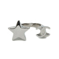Chanel 26S Sterling CC Logo Ring Star Shape Metal Silver