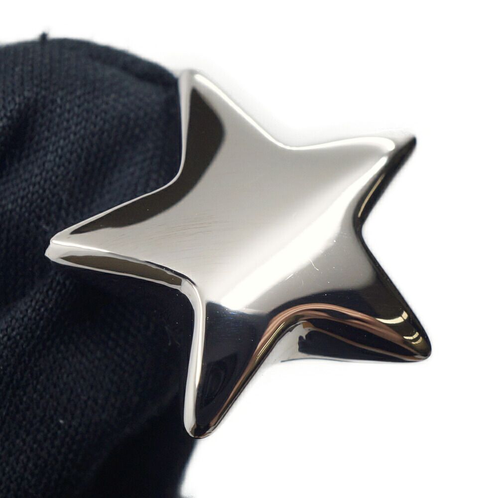 Chanel 26S Sterling CC Logo Ring Star Shape Metal Silver — view 6