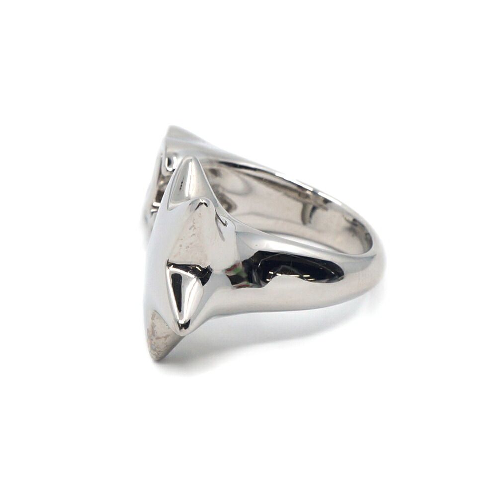 Chanel 26S Sterling CC Logo Ring Star Shape Metal Silver — view 2