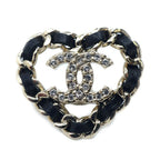 Chanel 25B Earrings Leather Chain Gold Black CC Logo Metal — view 5