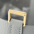 Hermes Picotin Lock 18 PM Taurillon Clemence Handbag Gray Pantin Gold — view 8