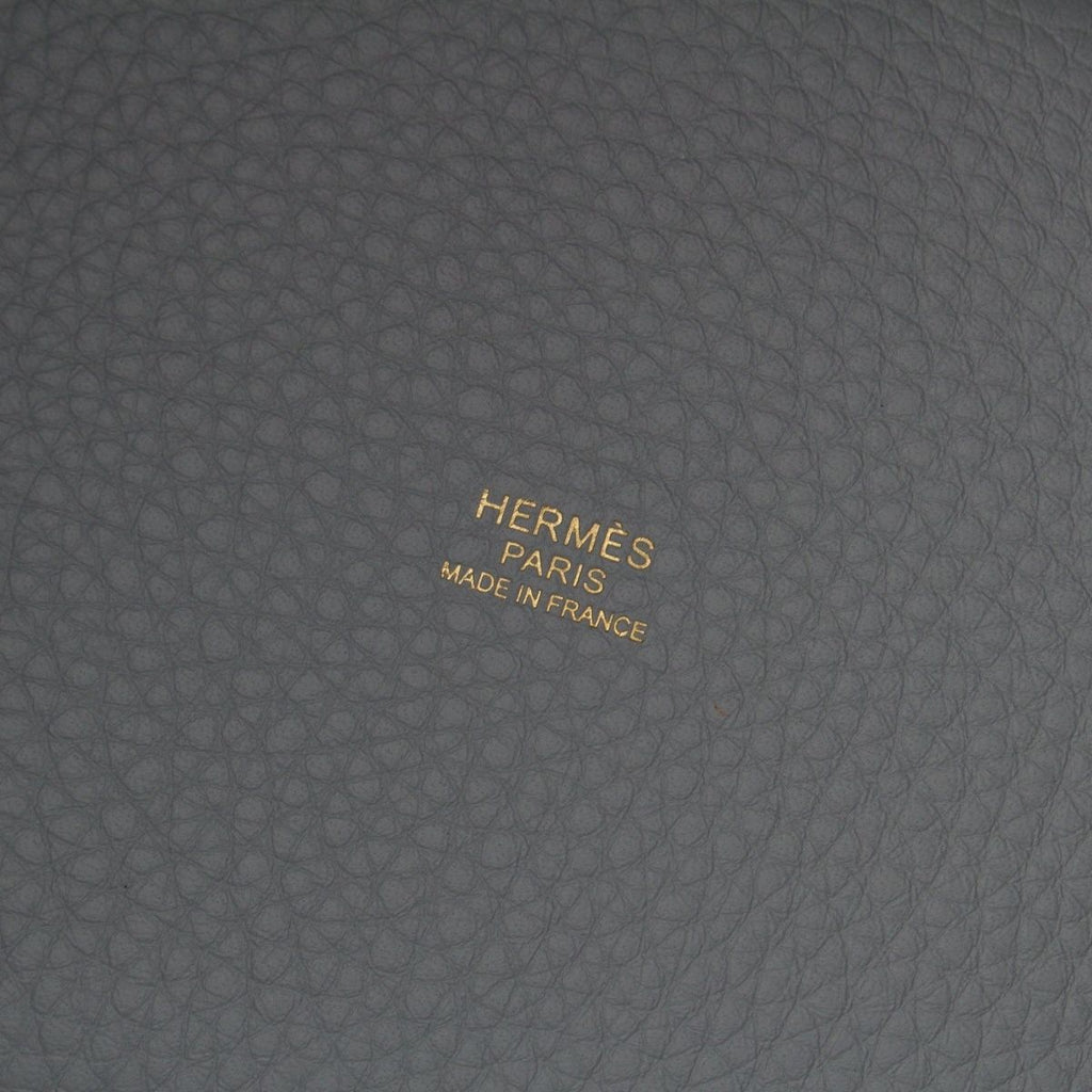 Hermes Picotin Lock 18 PM Taurillon Clemence Handbag Gray Pantin Gold — view 7