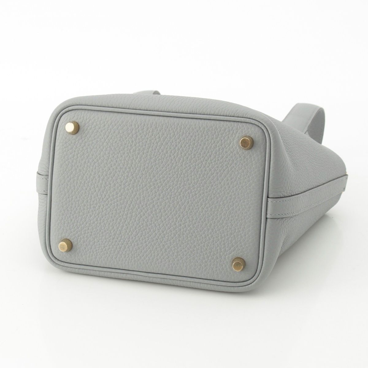 Hermes Picotin Lock 18 PM Taurillon Clemence Handbag Gray Pantin Gold — view 5