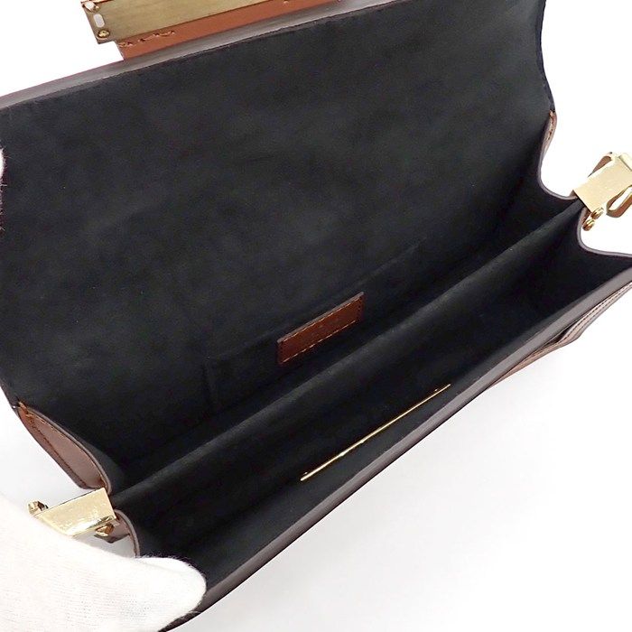 Louis Vuitton Shoulder Bag Dauphine Brown Monogram Reverse Canvas Gold — view 5