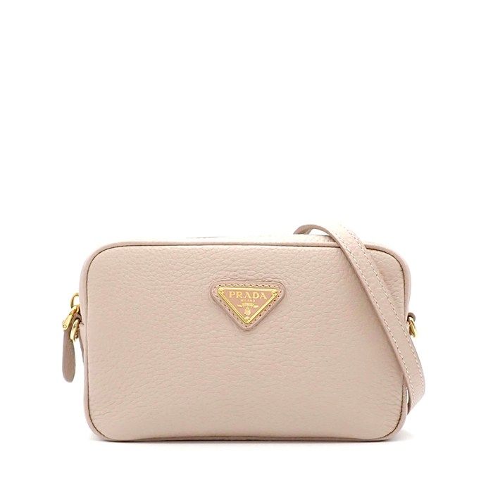 Prada Shoulder Bag Leather Nymphia Pink Beige Gold