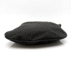 Fendi Zucchino Canvas Leather Shoulder Bag Black — view 6