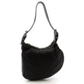Fendi Zucchino Canvas Leather Shoulder Bag Black