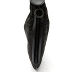 Fendi Zucchino Canvas Leather Shoulder Bag Black — view 5