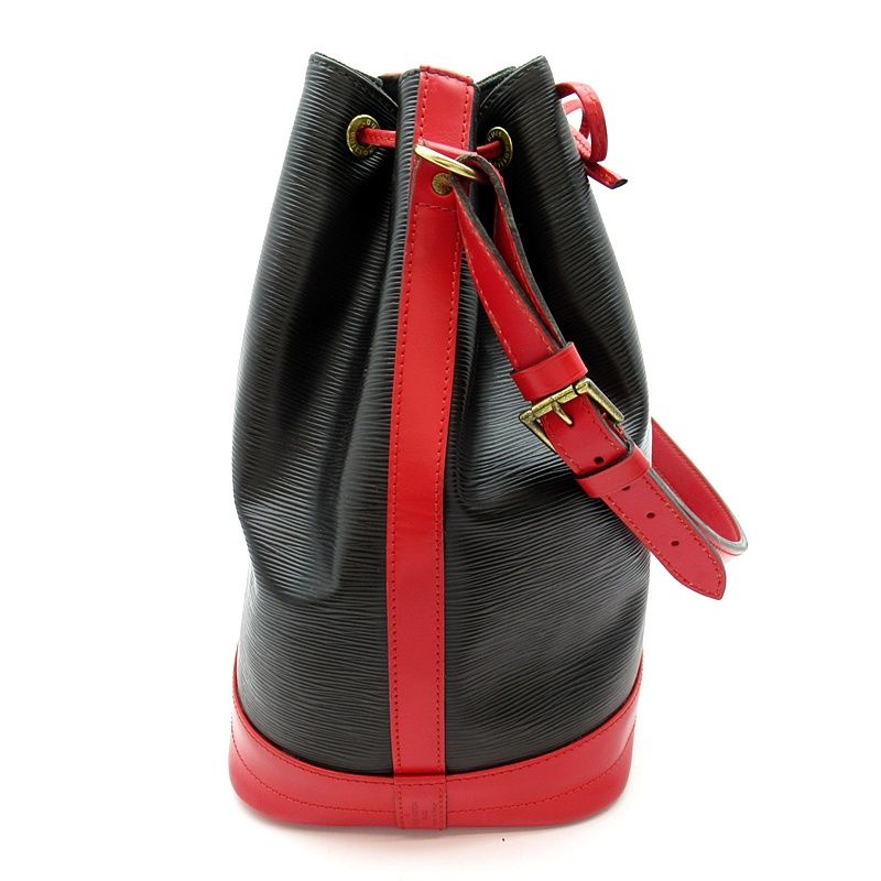 Louis Vuitton Noe Bicolor Epi Shoulder Bag Noir Castilian Red Medium — view 5