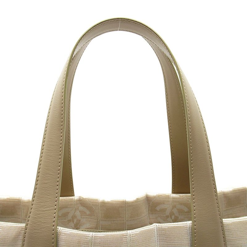 Chanel New Travel Line Tote Bag MM Nylon Leather Beige Gold — view 2