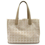 Chanel New Travel Line Tote Bag MM Nylon Leather Beige Gold — view 4