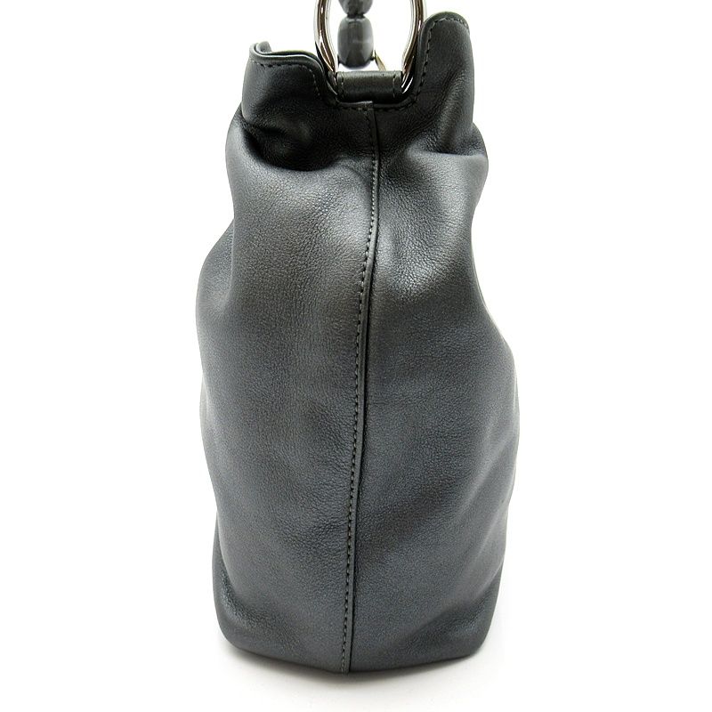 Dior Malice Pearl Handbag Leather Gray — view 3