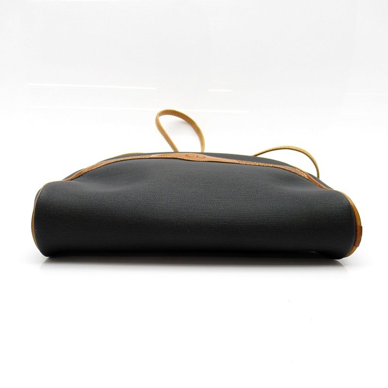 Dior Vintage Logo Shoulder Bag Canvas Leather Black — view 6