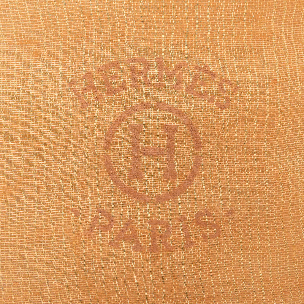 Hermes Cashmere Silk Logo Large Shawl Orange Purple 205 Scarf — view 6