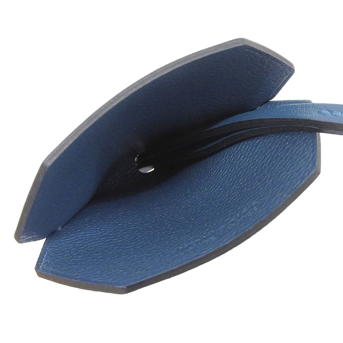 Hermes Years Leather Key Clochette Bag Charm Blue — view 6