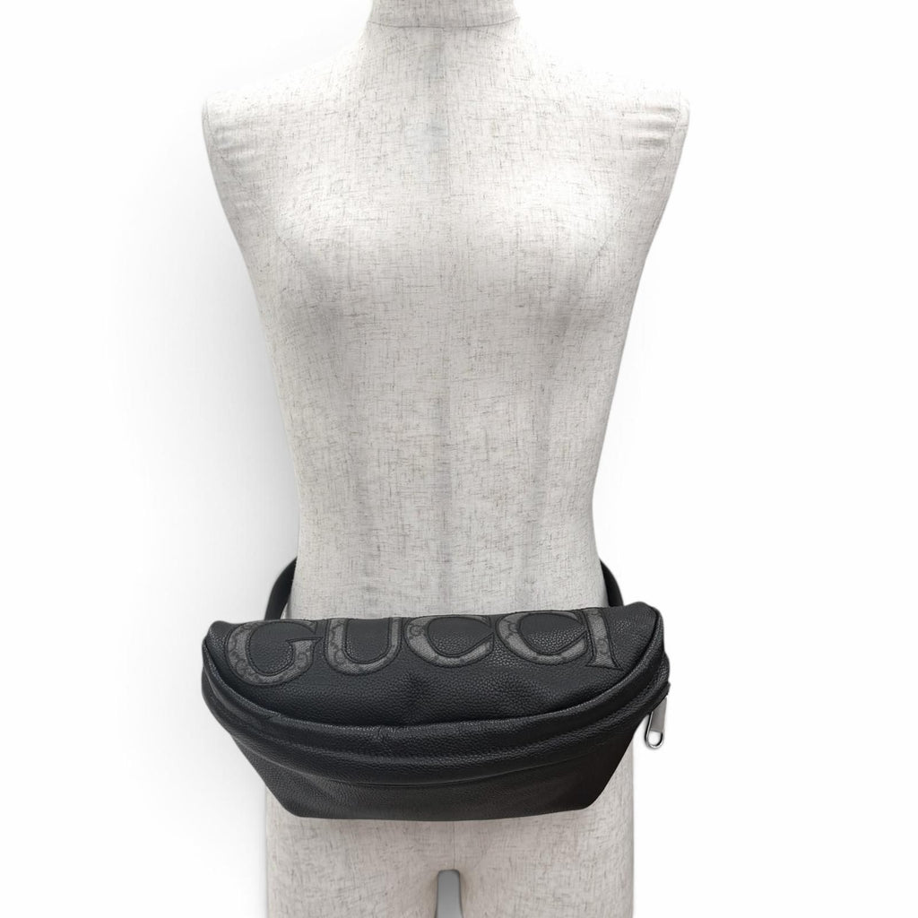 Gucci Leather GG Supreme Logo Belt Bag Waist Pouch Black — view 3