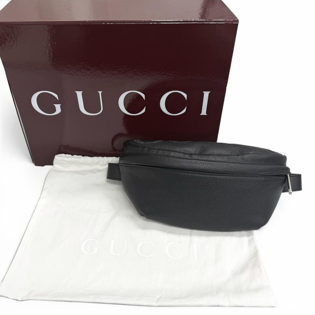 Gucci Leather GG Supreme Logo Belt Bag Waist Pouch Black — view 2