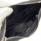 Prada Re Edition 2005 Re-Nylon Triangle Logo Handbag Black Silver — view 6