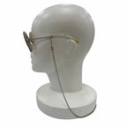 Chanel CC Logo Round Chain Glass Cord Sunglasses Silver Brown Demo Lens Eyewear — view 4