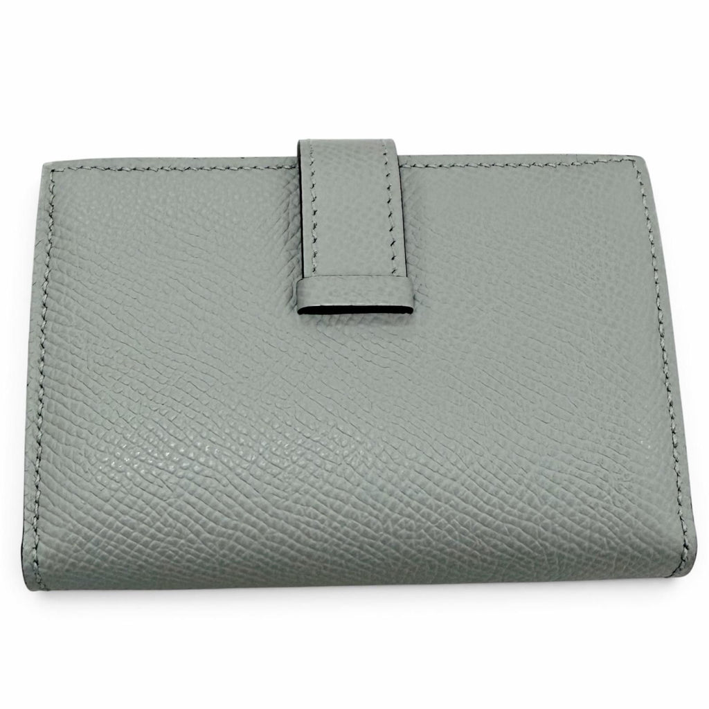 Hermes Bearn Mini Veau Epsom Blue Glacier Silver Compact Wallet — view 3