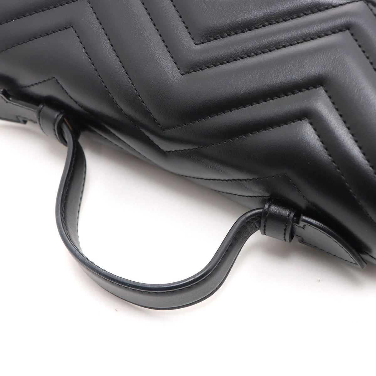 Gucci GG Marmont Small Top Handle Bag Black Leather Handbag — view 4