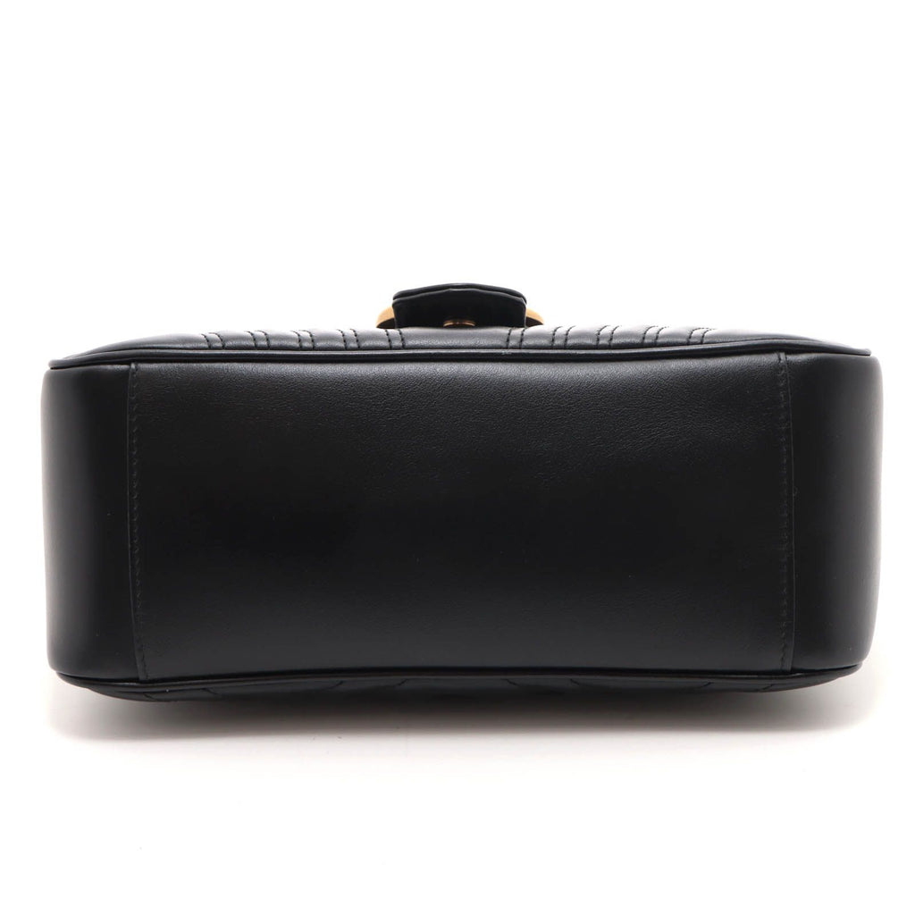 Gucci GG Marmont Small Top Handle Bag Black Leather Handbag — view 3