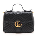 Gucci GG Marmont Small Top Handle Bag Black Leather Handbag