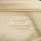 Chanel Chain Tote Bag Deauville Canvas Black Champagne Gold 2-Way Back — view 5