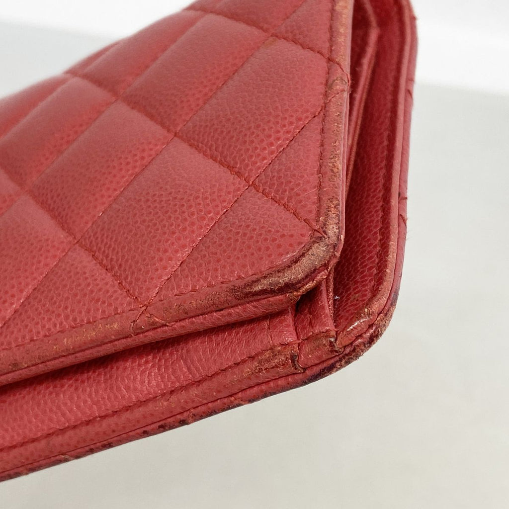 Chanel Wallet Quilted Caviar Leather Pink Gold — view 5