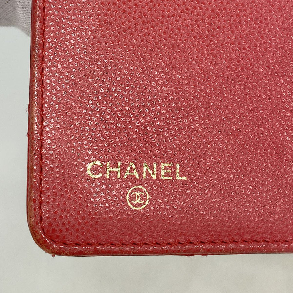 Chanel Wallet Quilted Caviar Leather Pink Gold — view 4