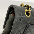 Chanel Shoulder Bag Quilted Lambskin Black Gold — view 7