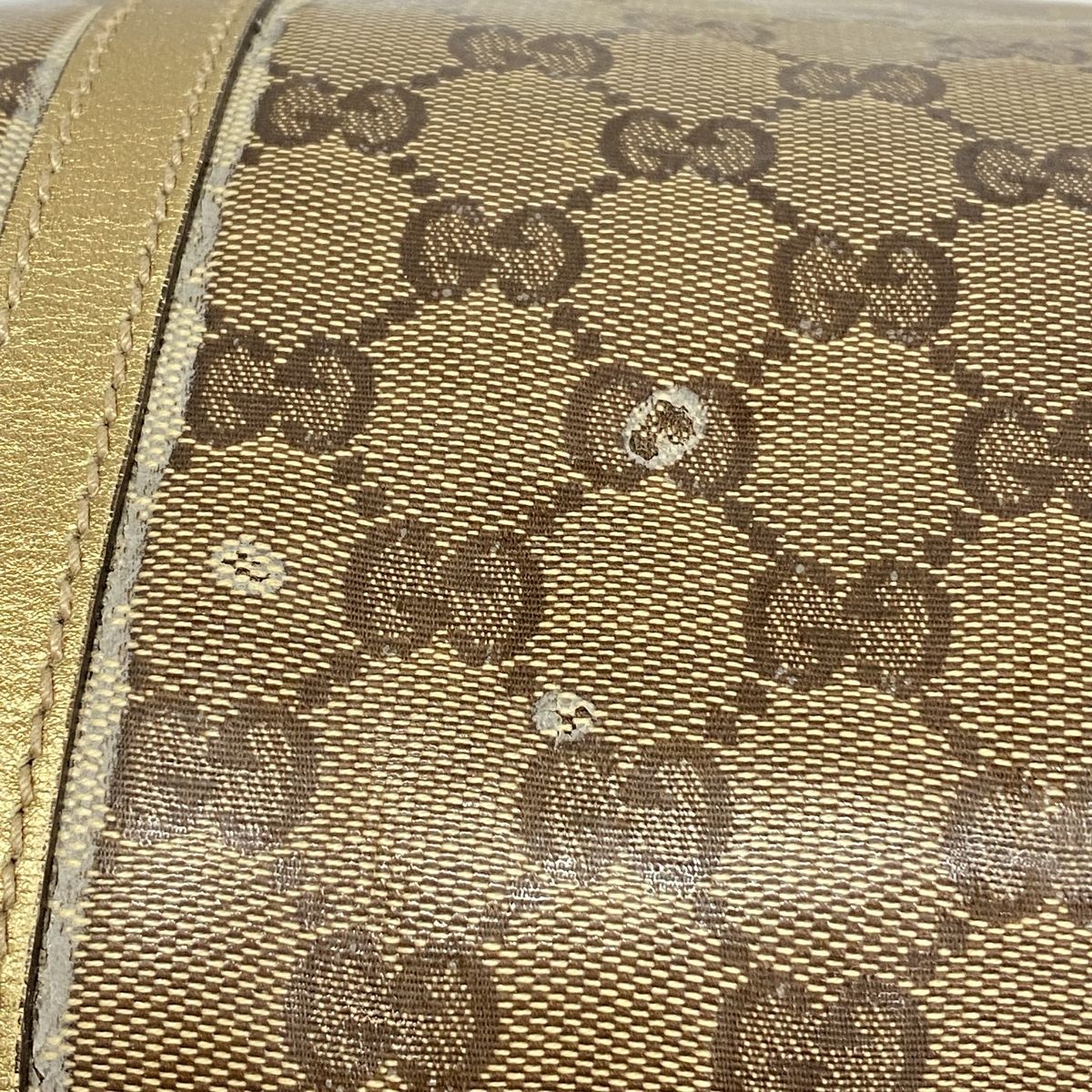 Gucci Tote Bag GG Crystal Brown Gold — view 8