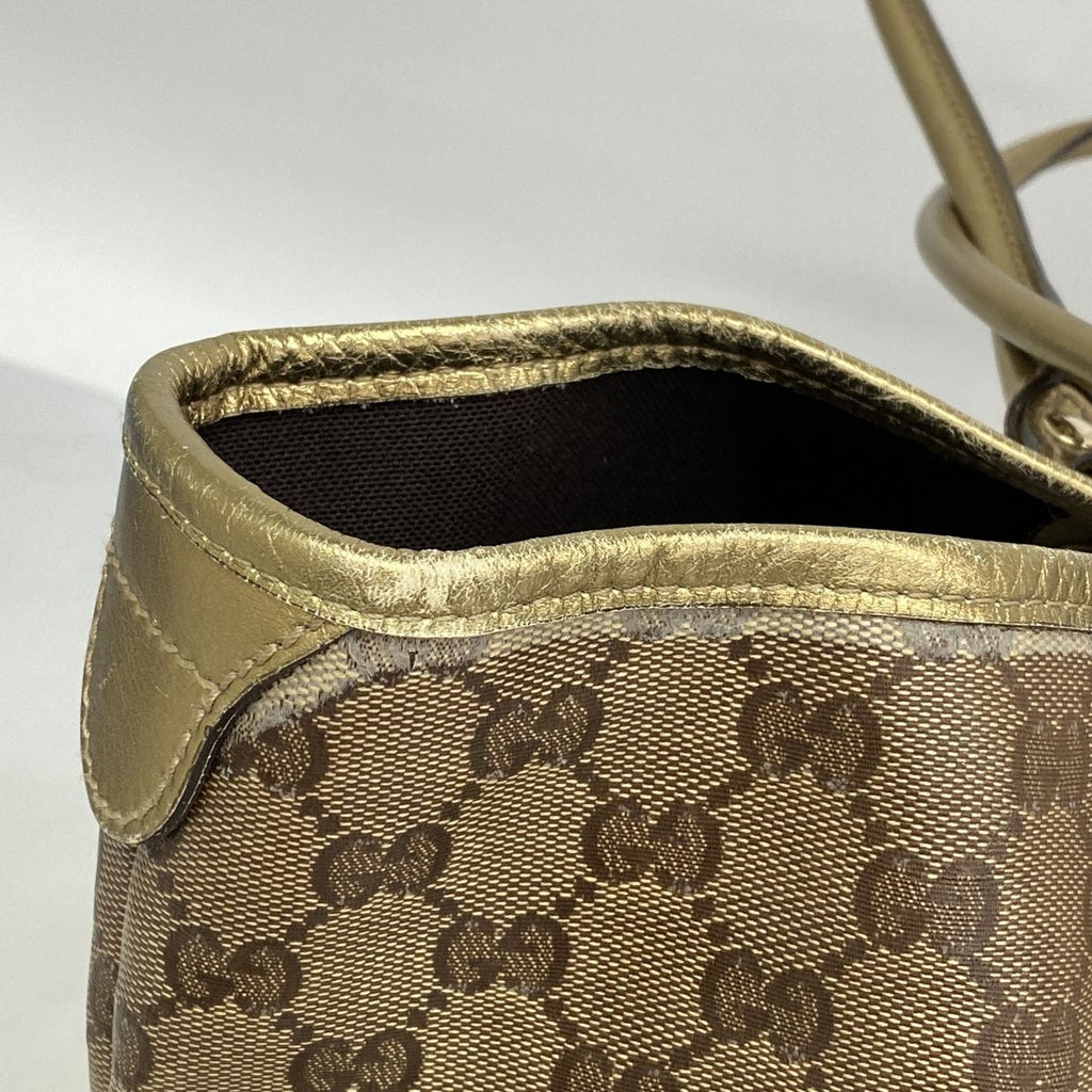 Gucci Tote Bag GG Crystal Brown Gold — view 6