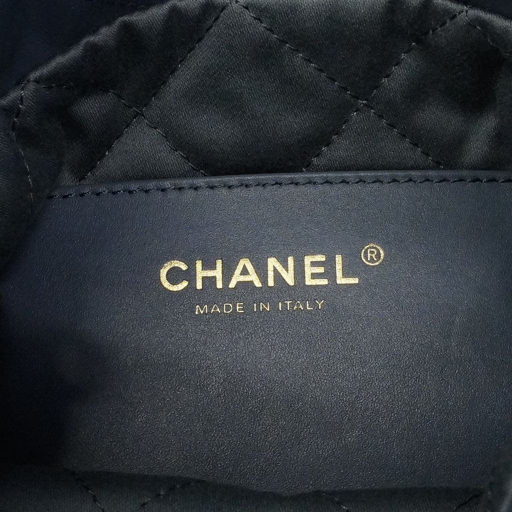 Chanel Shoulder Bag Calfskin Blue Gold — view 5