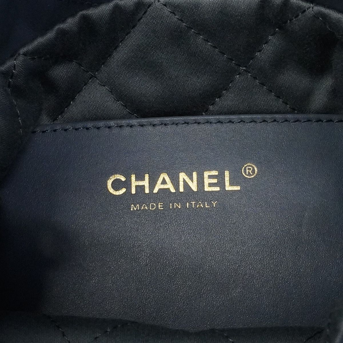 Chanel Shoulder Bag Calfskin Blue Gold — view 5