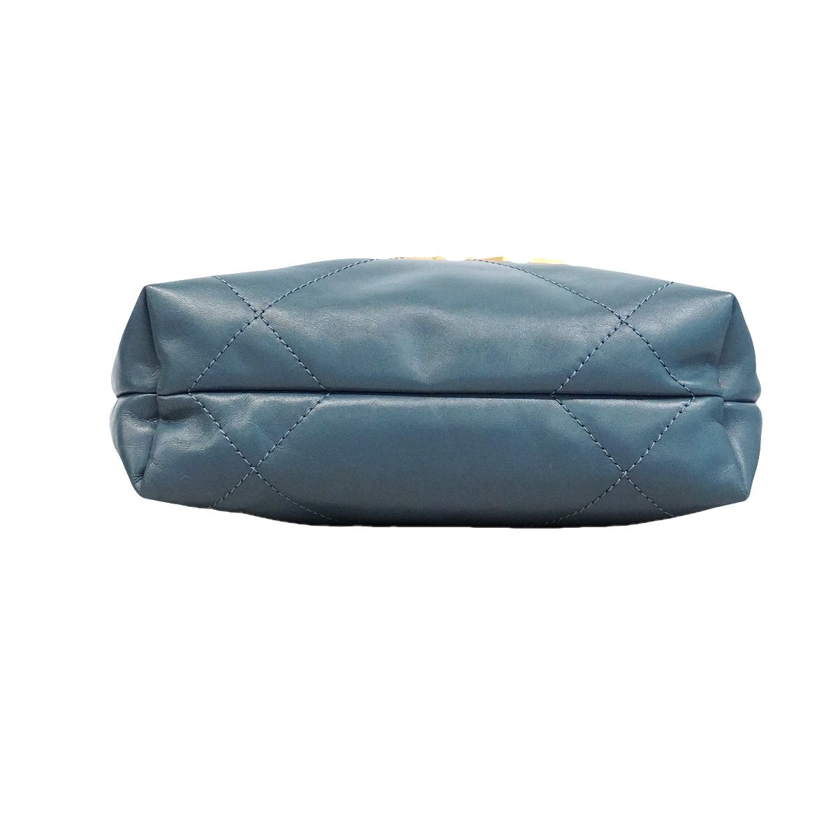 Chanel Shoulder Bag Calfskin Blue Gold — view 3