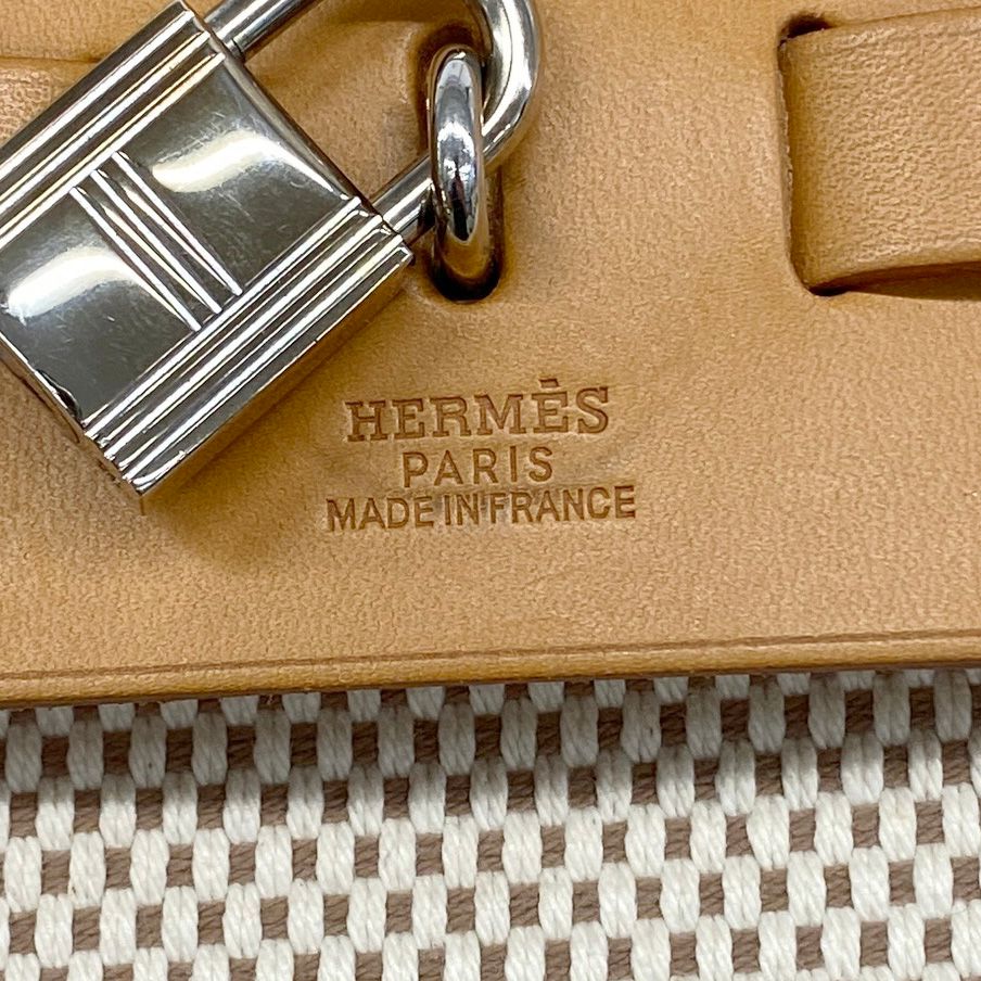Hermes Handbag Herbag MM Toile GM Natural Silver 2-Way Bag — view 5