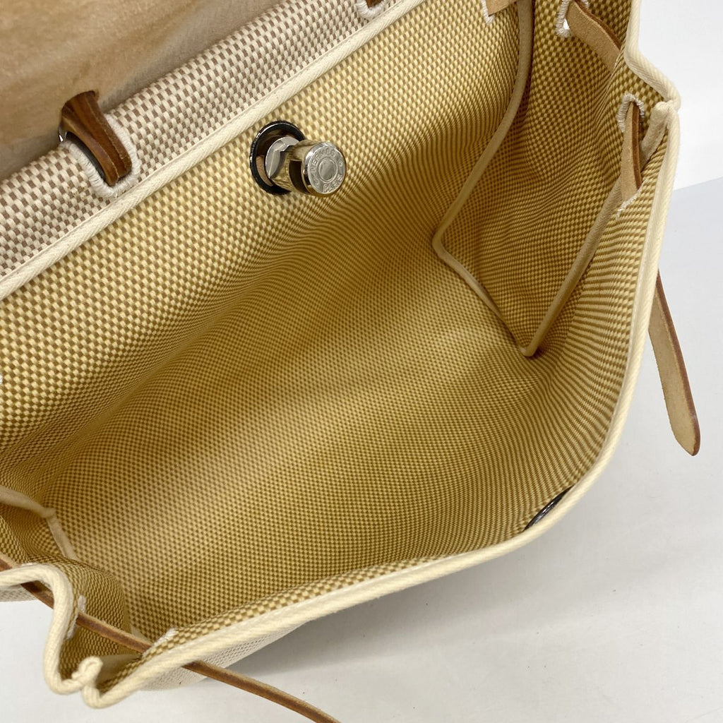 Hermes Handbag Herbag MM Toile GM Natural Silver 2-Way Bag — view 4