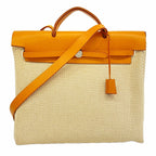 Hermes Handbag Herbag MM Toile GM Natural Silver 2-Way Bag