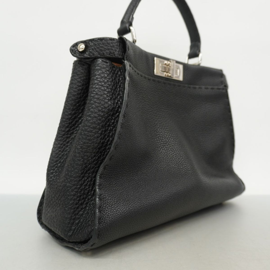 Fendi Handbag Selleria Peekaboo Leather Black Silver — view 2